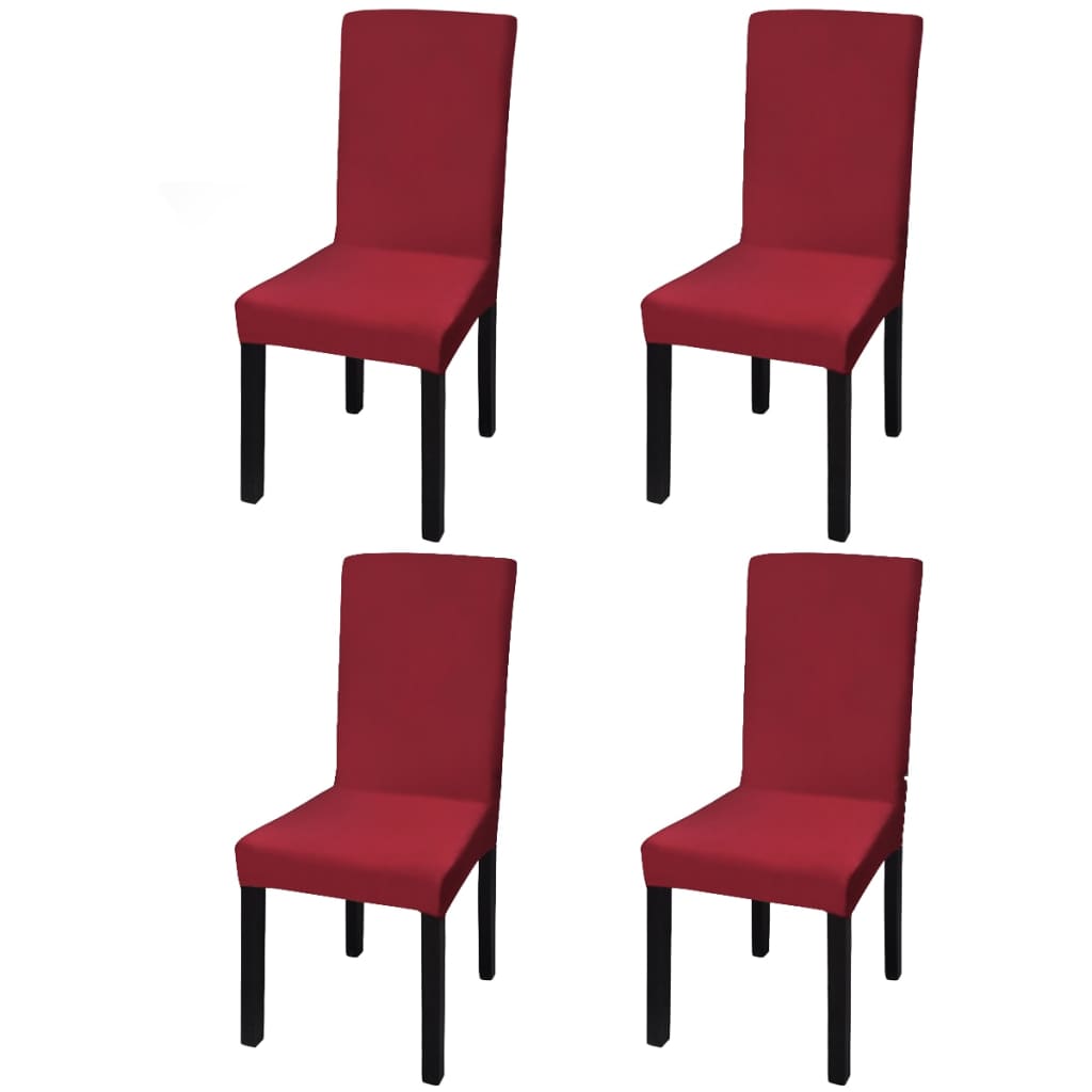 Housses de siège 4 pcs stretch droites bordeaux