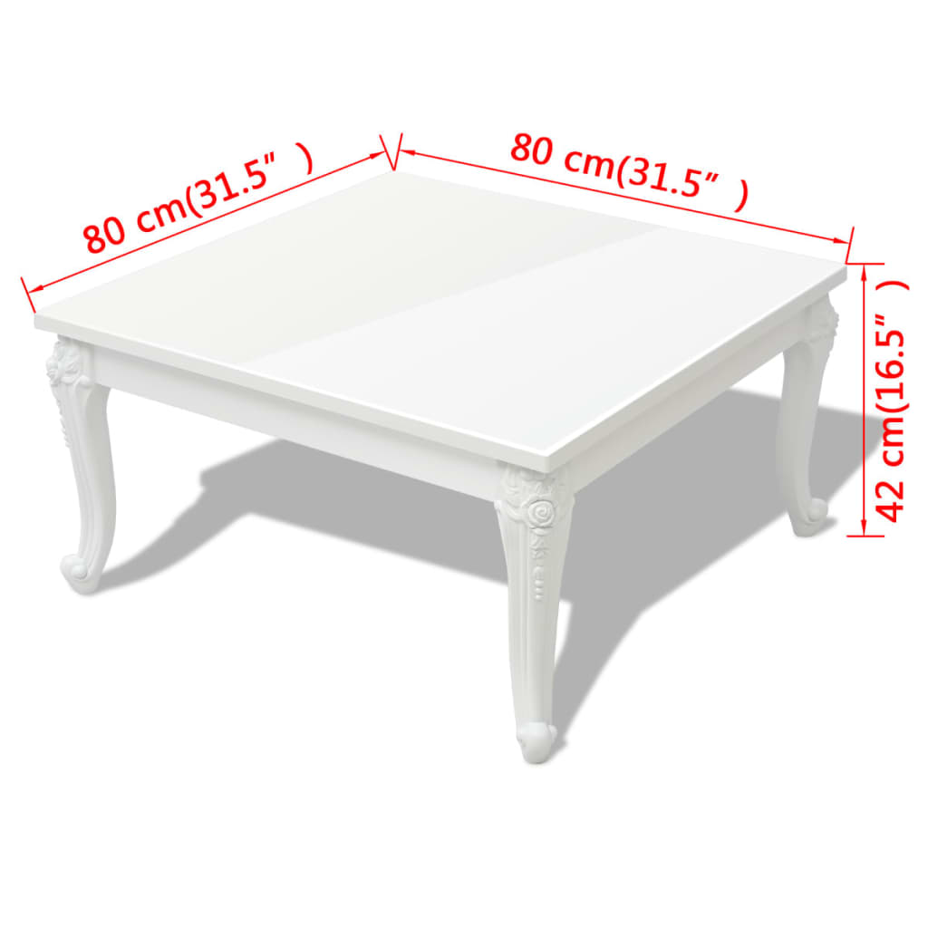 Salontafel 100 x 60 x 42 cm hoogglans wit