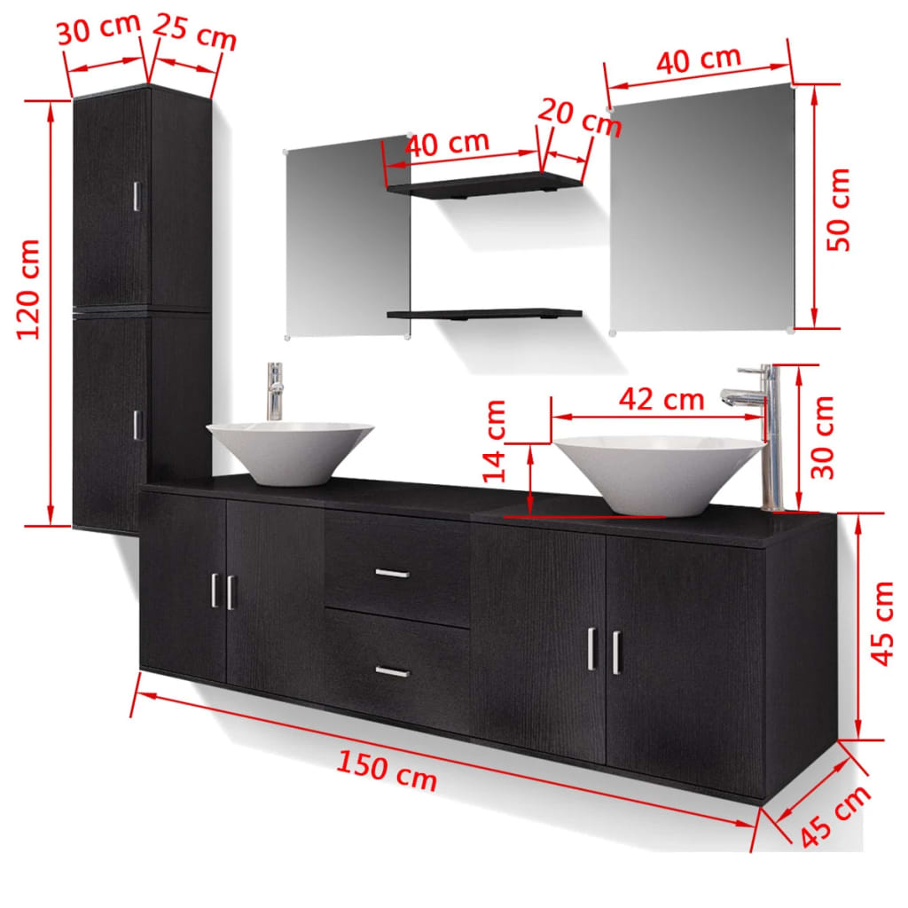 Ensemble de meubles de salle de bain 4 pièces avec robinet et lavabo en beige