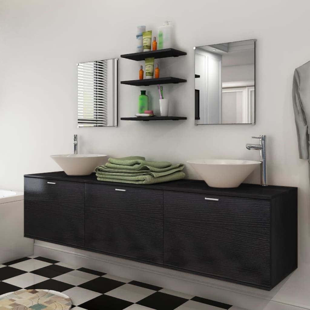 Ensemble de meubles de salle de bain 4 pièces avec robinet et lavabo en beige