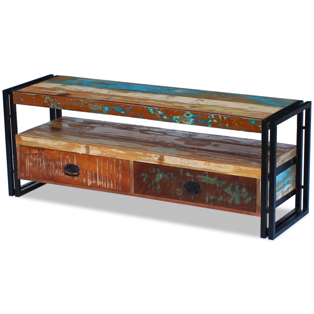 Meuble TV 120x35x45 cm en bois de manguier massif