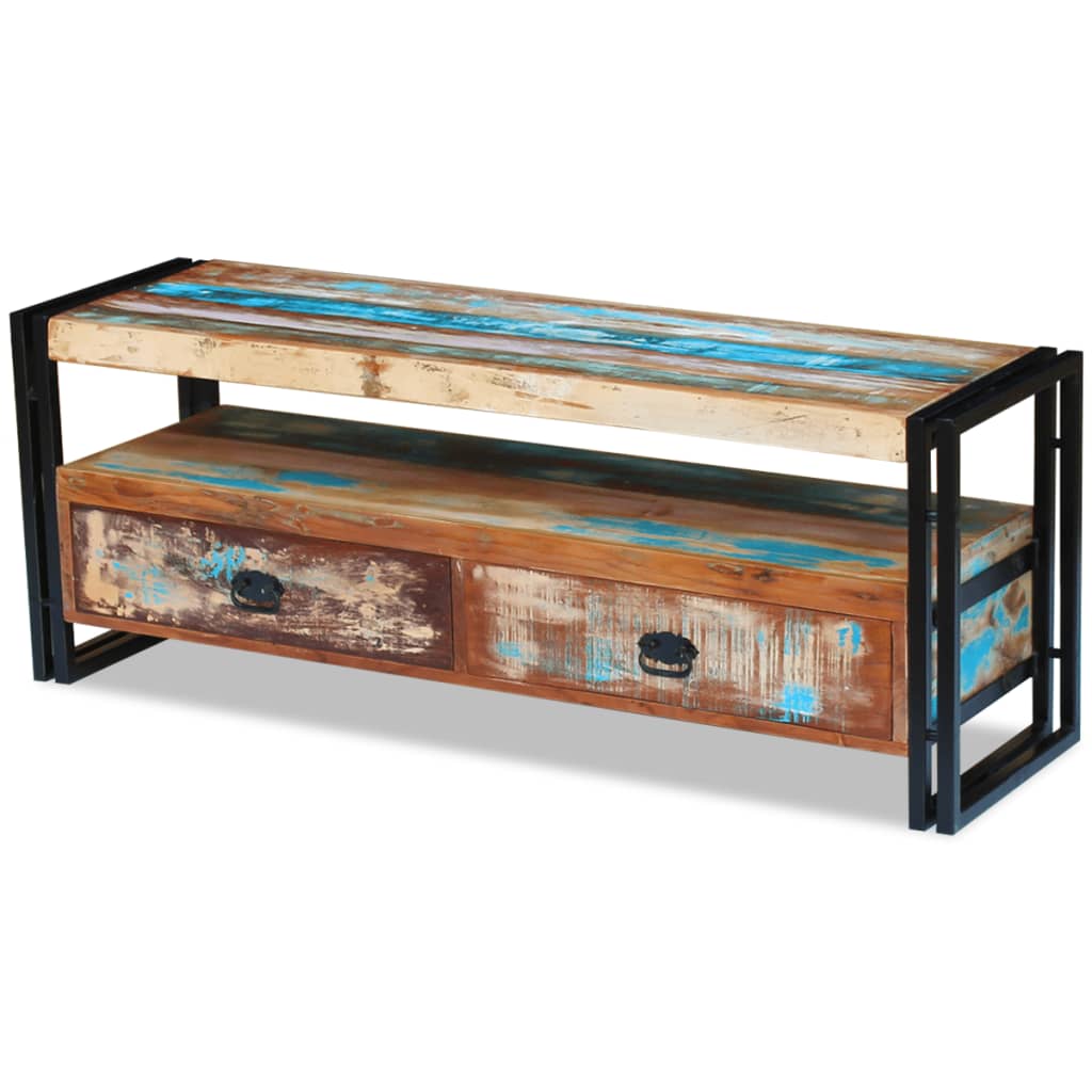 Meuble TV 120x35x45 cm en bois de manguier massif