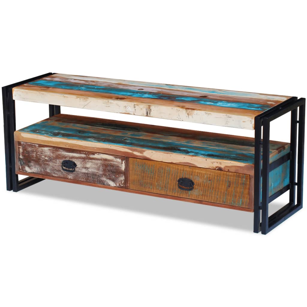 Meuble TV 120x35x45 cm en bois de manguier massif