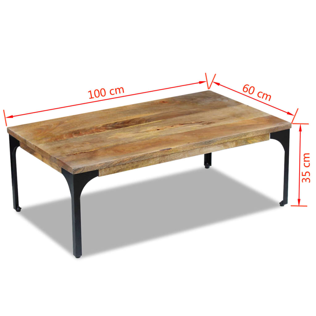 Table basse 100x60x35 cm bois massif recyclé