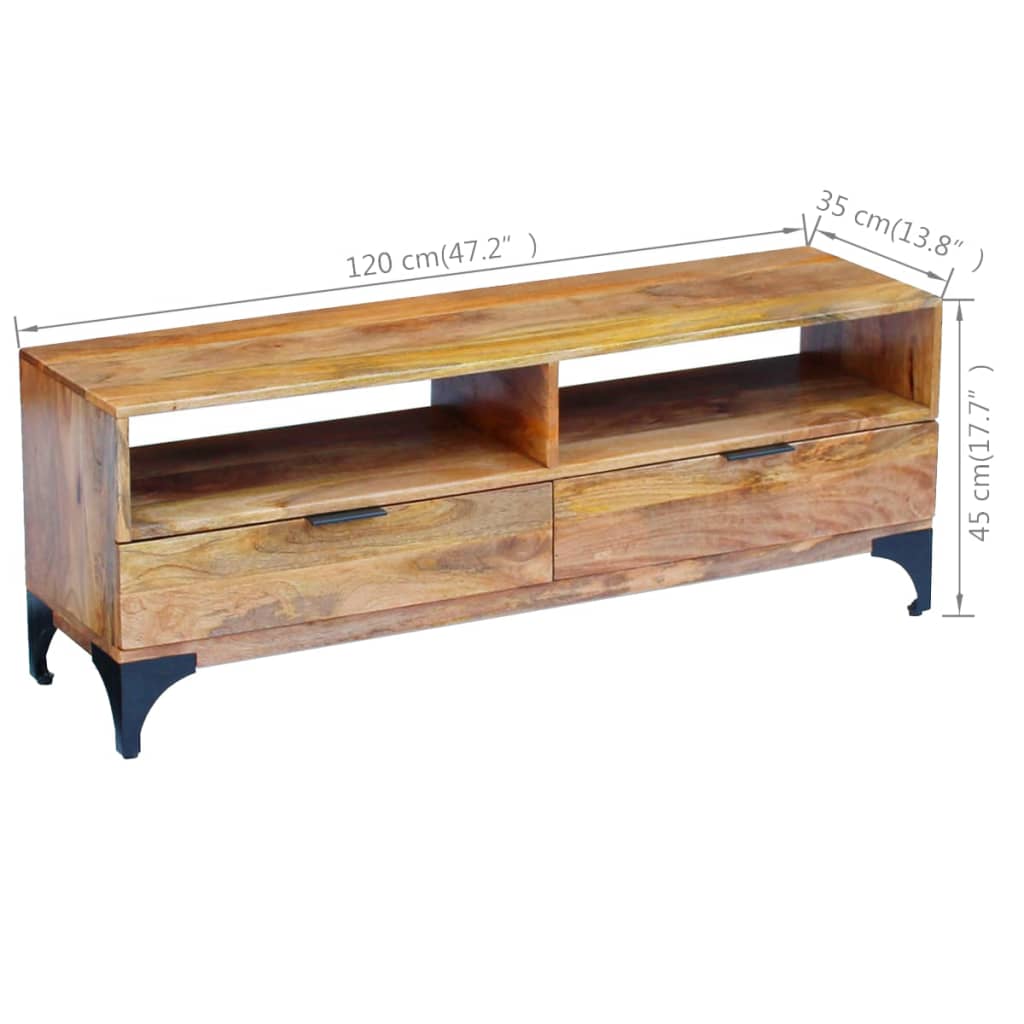 Tv-meubel 120x35x45 cm mangohout