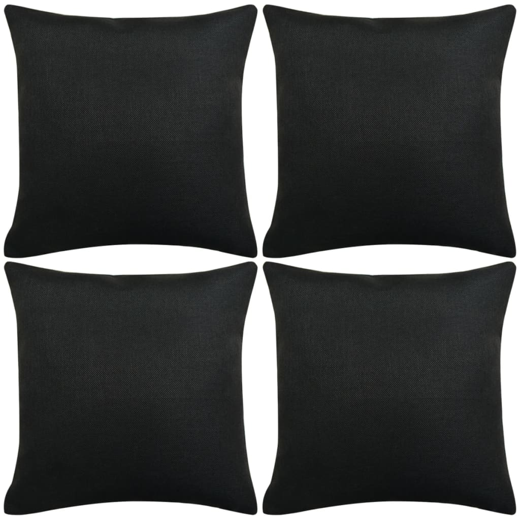 Housses de coussin aspect lin 50 x 50 cm 4 pièces