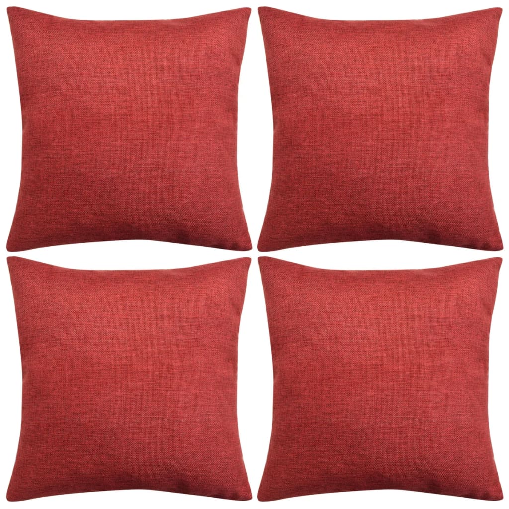 Housses de coussin aspect lin 50 x 50 cm 4 pièces