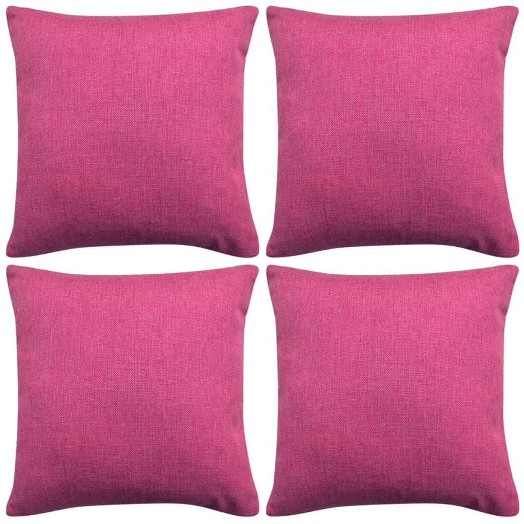 Housses de coussin aspect lin 50 x 50 cm 4 pièces