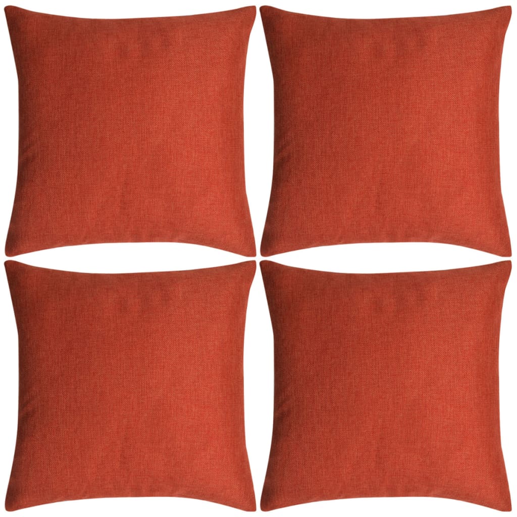 Housses de coussin aspect lin 50 x 50 cm 4 pièces