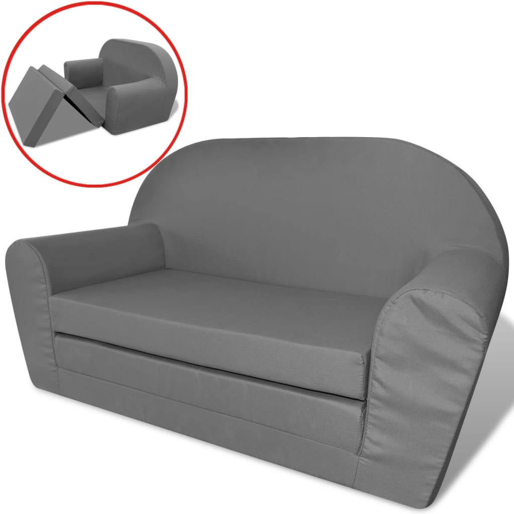 Chaise longue pour enfant pliante gris clair