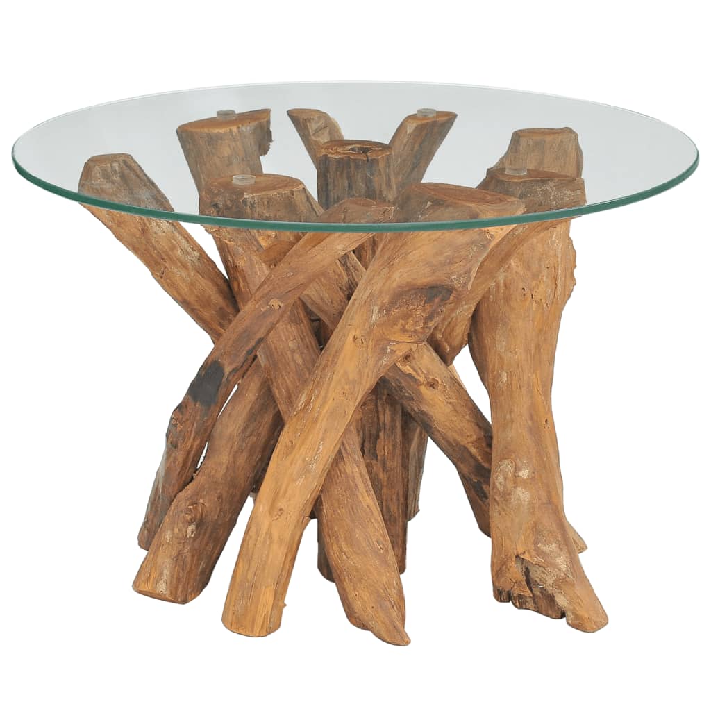 Table basse 60 cm en teck massif bois flotté