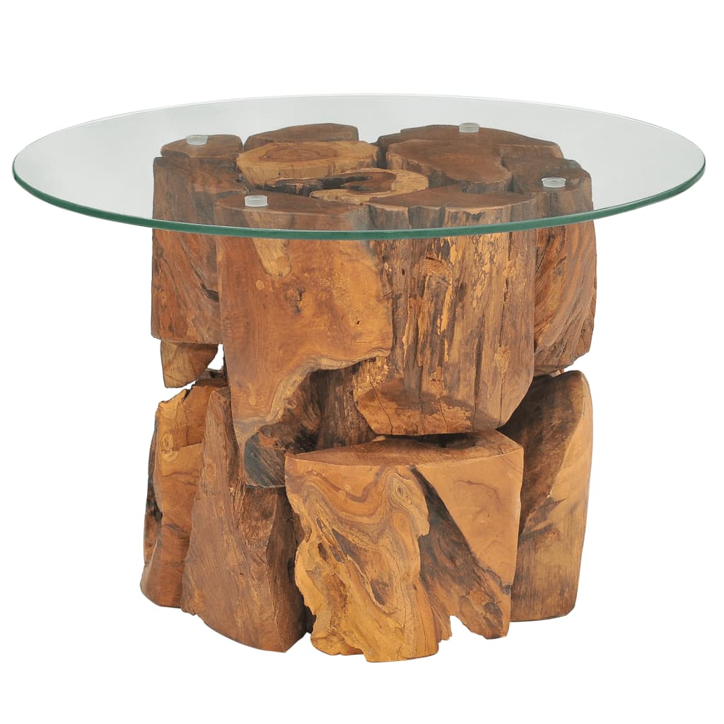 Table basse 60 cm en teck massif bois flotté