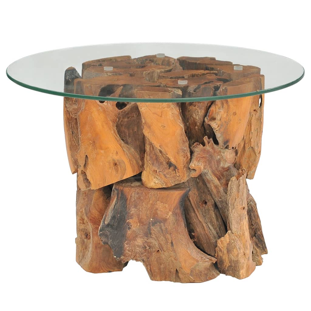 Table basse 60 cm en teck massif bois flotté