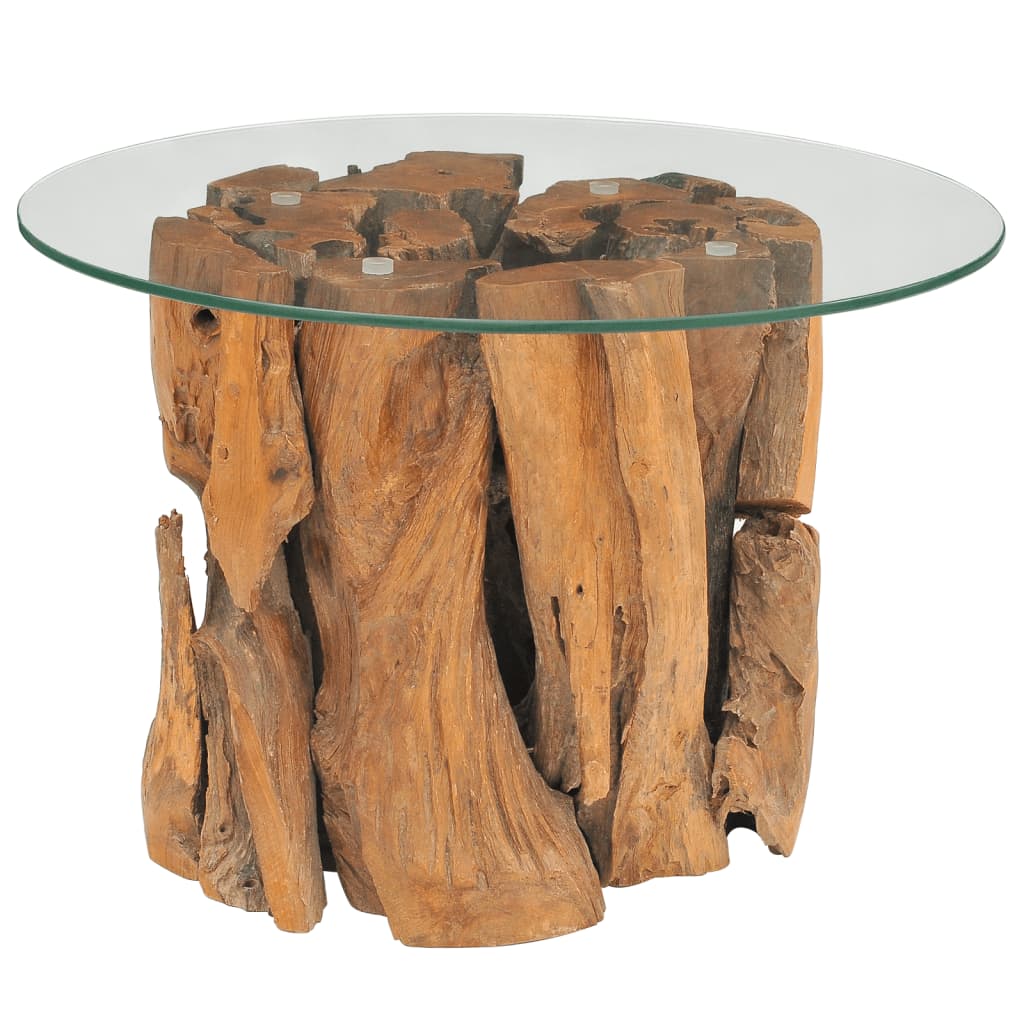 Table basse 60 cm en teck massif bois flotté