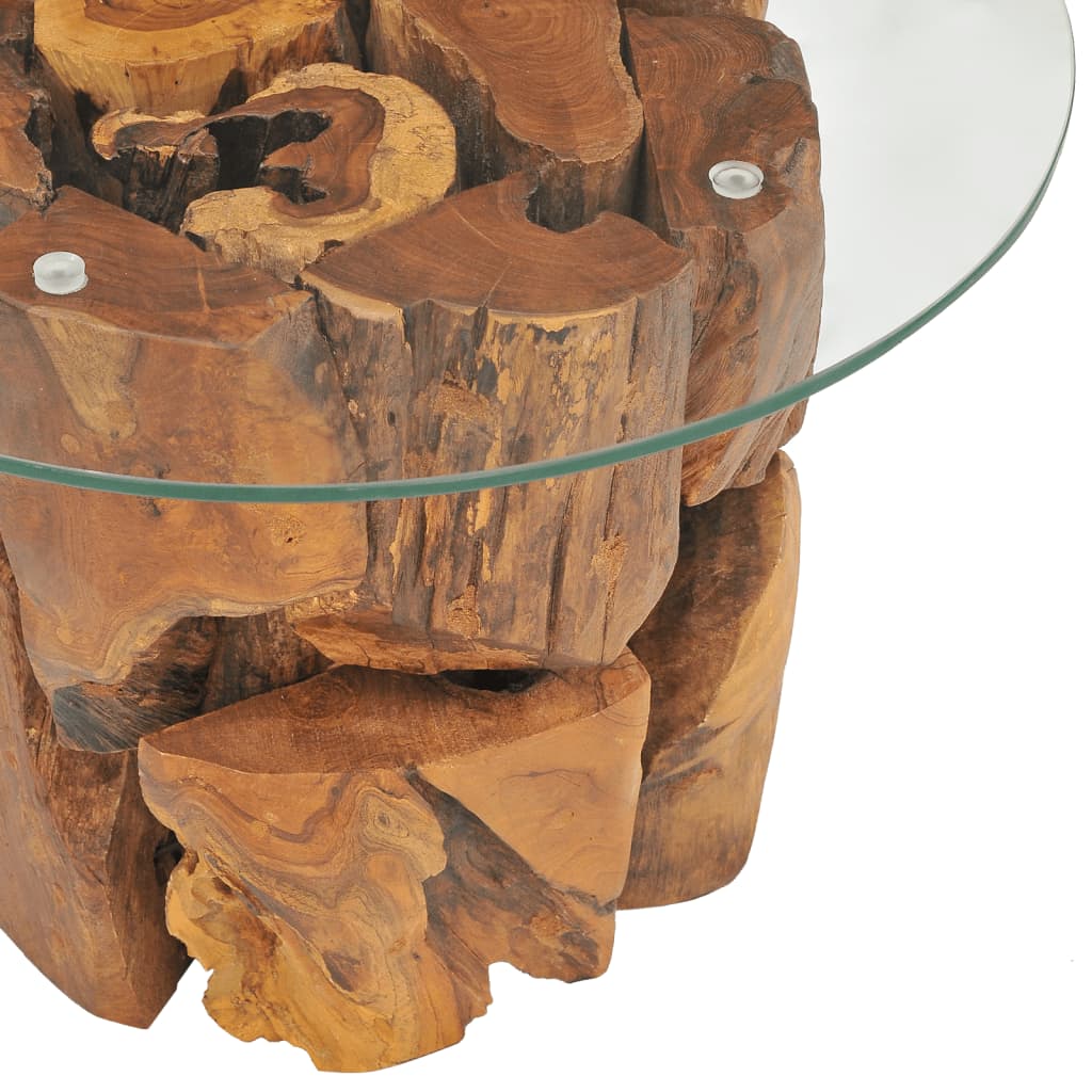 Table basse 60 cm en teck massif bois flotté