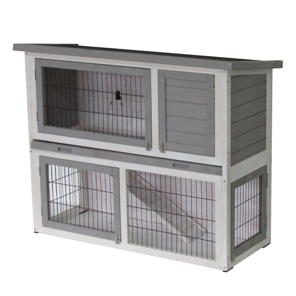 @Pet Clapier d'extérieur Benji 115x48x92 cm bois gris et blanc