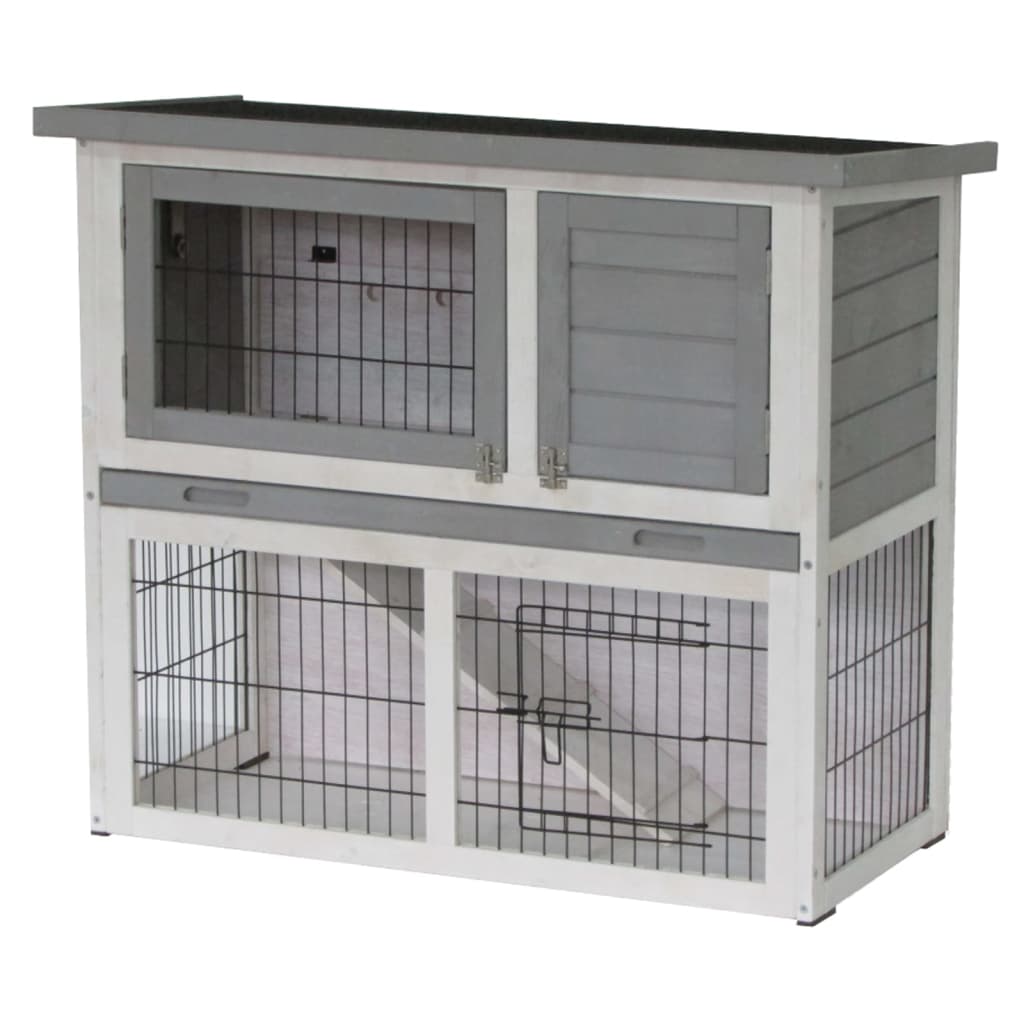 @Pet Clapier d'extérieur Benji 115x48x92 cm bois gris et blanc