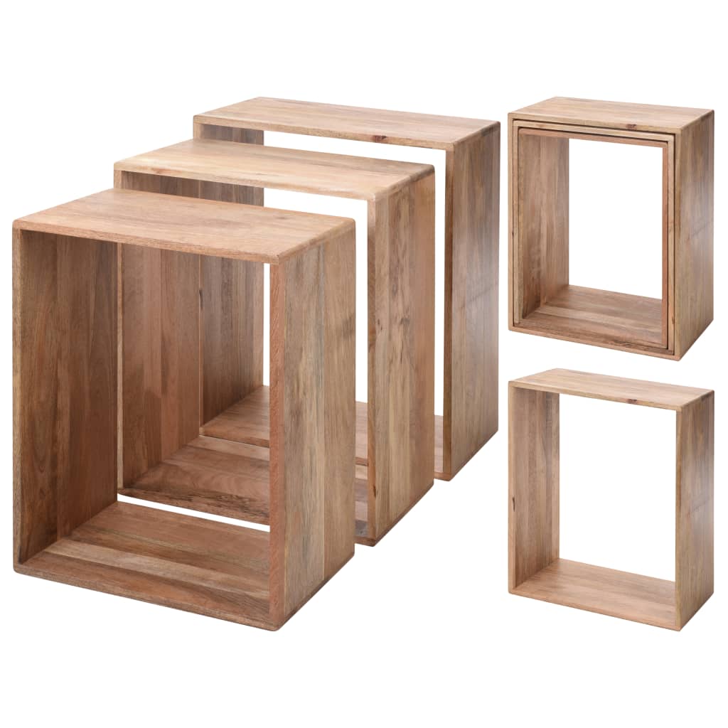 Home&amp;Styling Tables d'appoint 3 pcs en bois de manguier