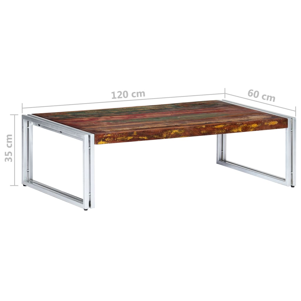 Salontafel 60x60x35 cm massief gerecycled hout