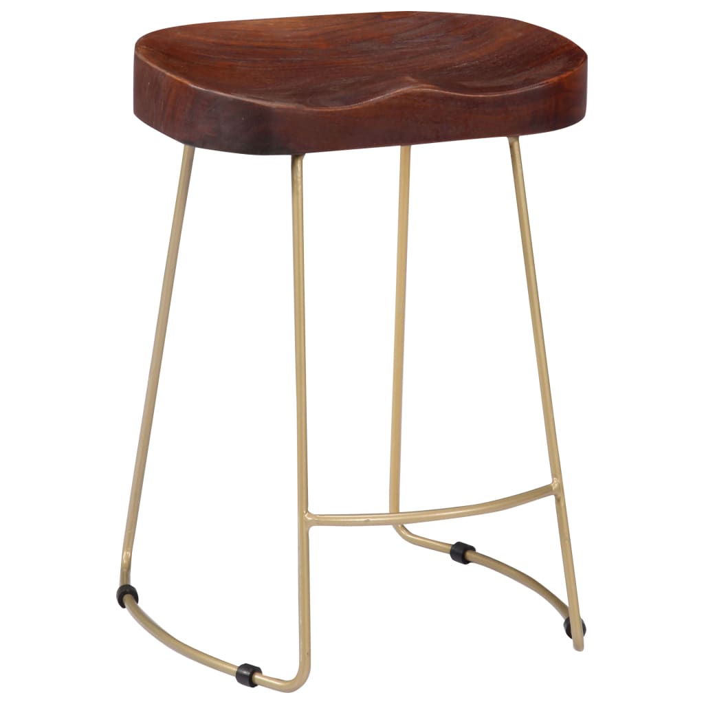 Tabourets de bar Gavin 2 pcs en bois de manguier massif