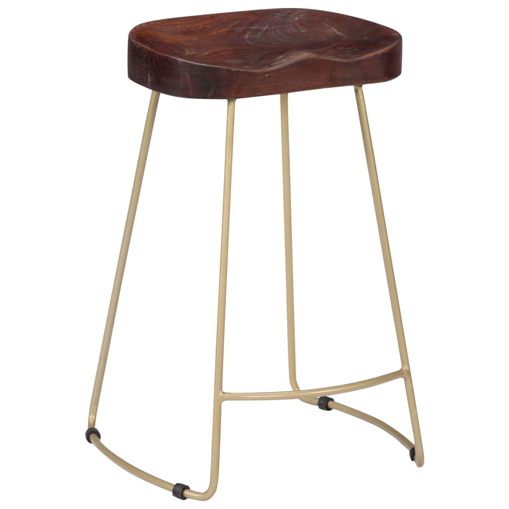 Tabourets de bar Gavin 2 pcs en bois de manguier massif