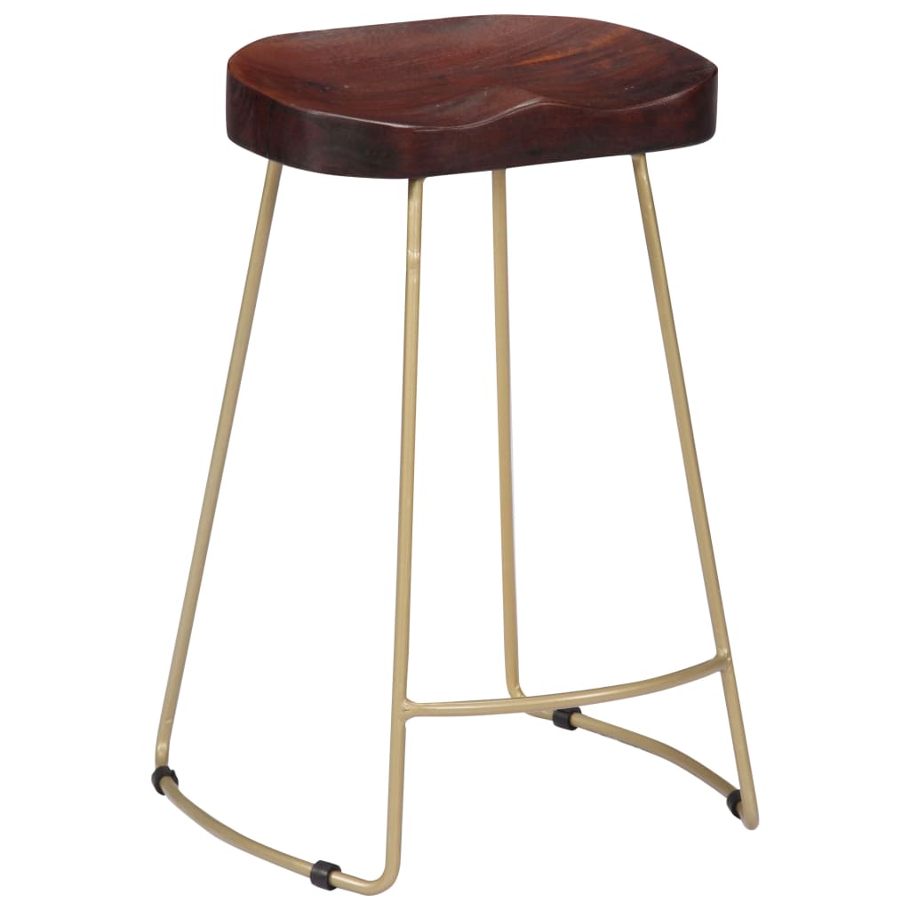 Tabourets de bar Gavin 2 pcs en bois de manguier massif