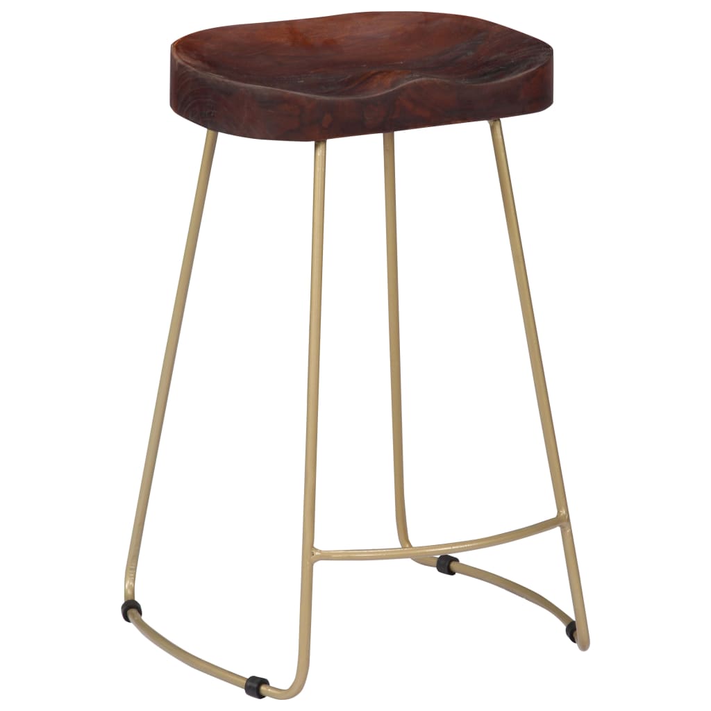 Tabourets de bar Gavin 2 pcs en bois de manguier massif