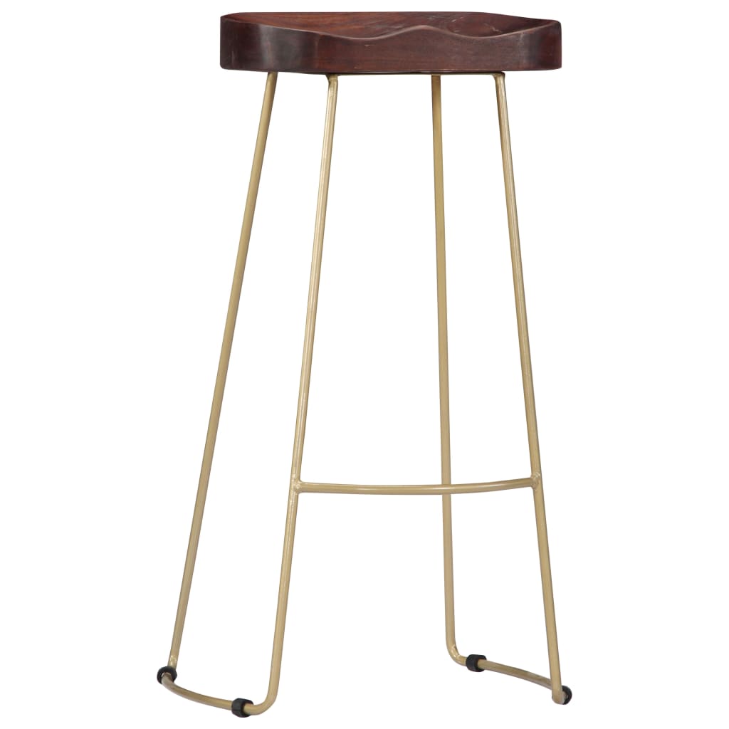 Tabourets de bar Gavin 2 pcs en bois de manguier massif