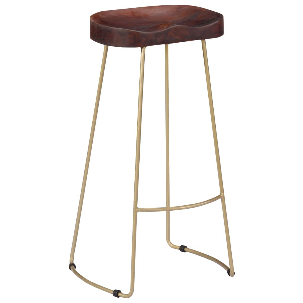 Tabourets de bar Gavin 2 pcs en bois de manguier massif