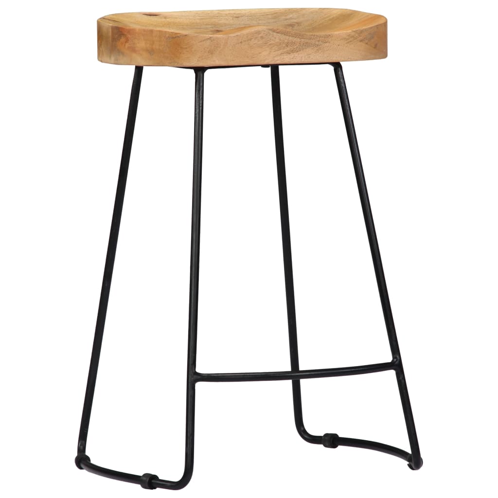 Tabourets de bar Gavin 2 pcs en bois de manguier massif