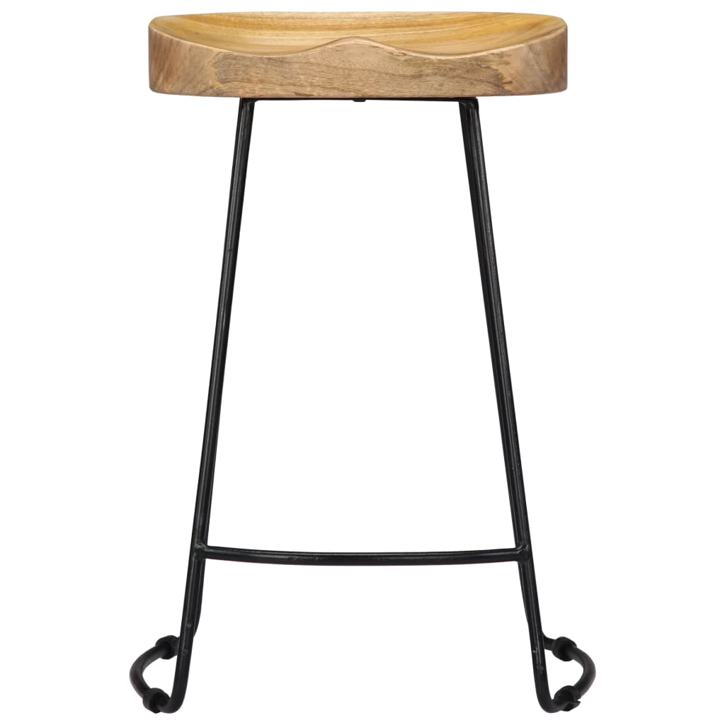 Tabourets de bar Gavin 2 pcs en bois de manguier massif