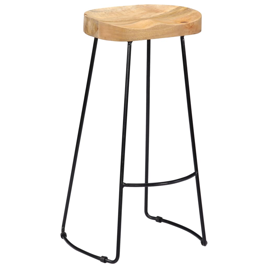 Tabourets de bar Gavin 2 pcs en bois de manguier massif