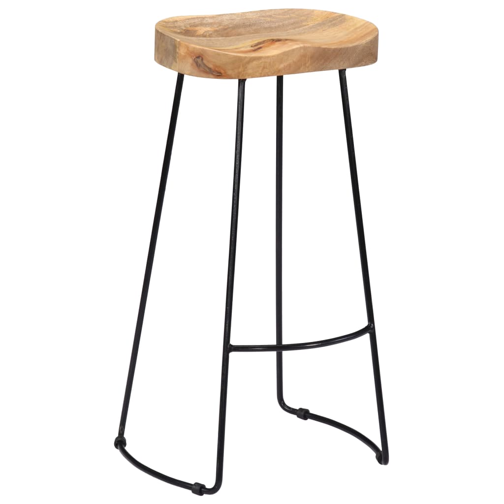 Tabourets de bar Gavin 2 pcs en bois de manguier massif