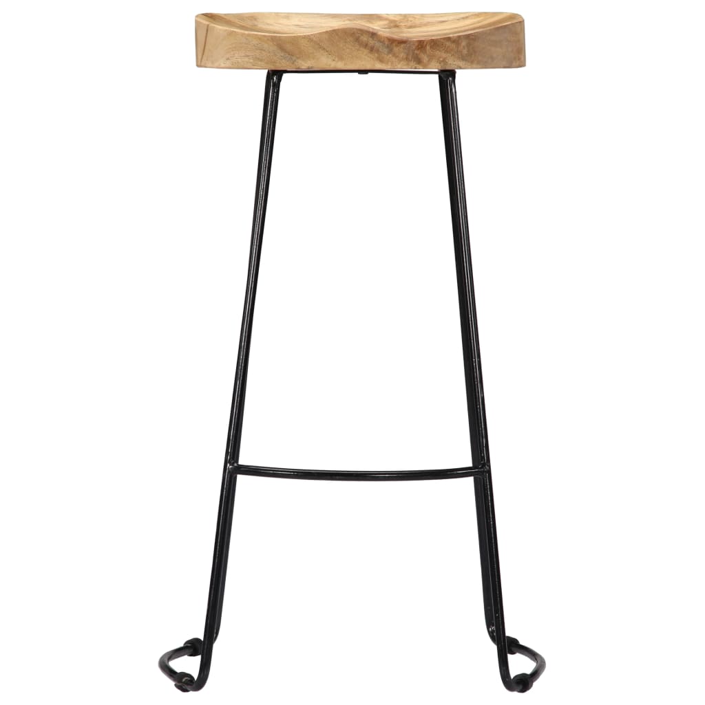 Tabourets de bar Gavin 2 pcs en bois de manguier massif