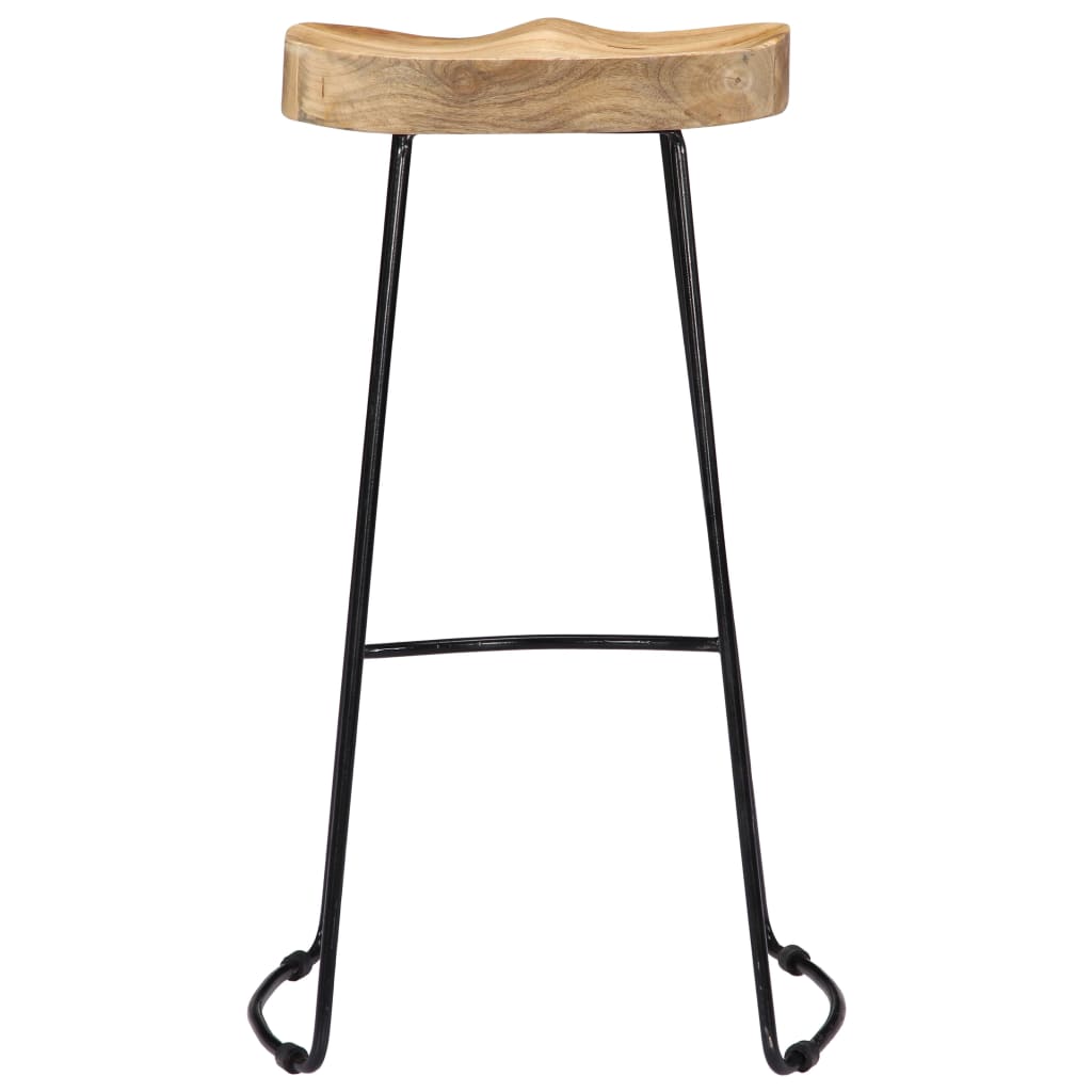 Tabourets de bar Gavin 2 pcs en bois de manguier massif