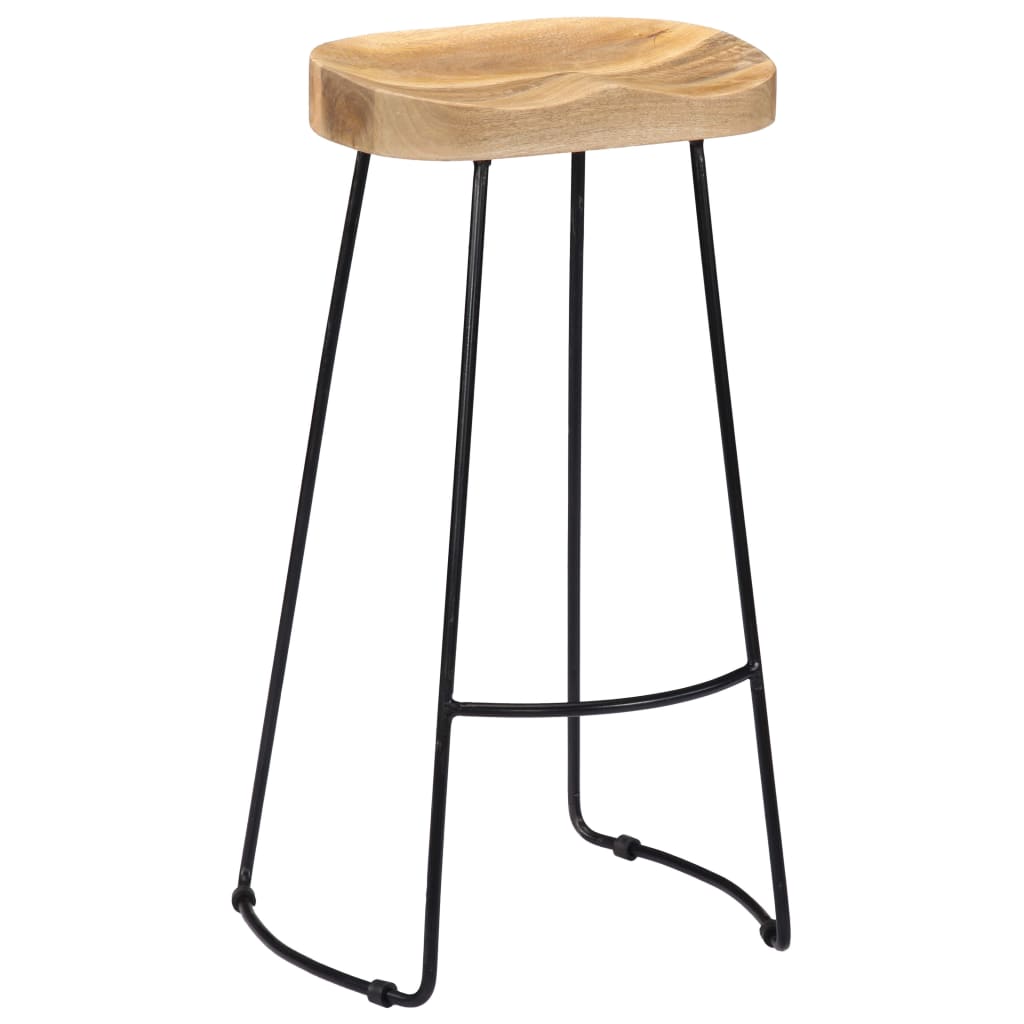 Tabourets de bar Gavin 2 pcs en bois de manguier massif