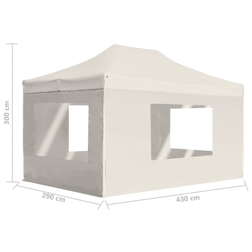 Partytent inklapbaar met wanden 4,5x3 m aluminium