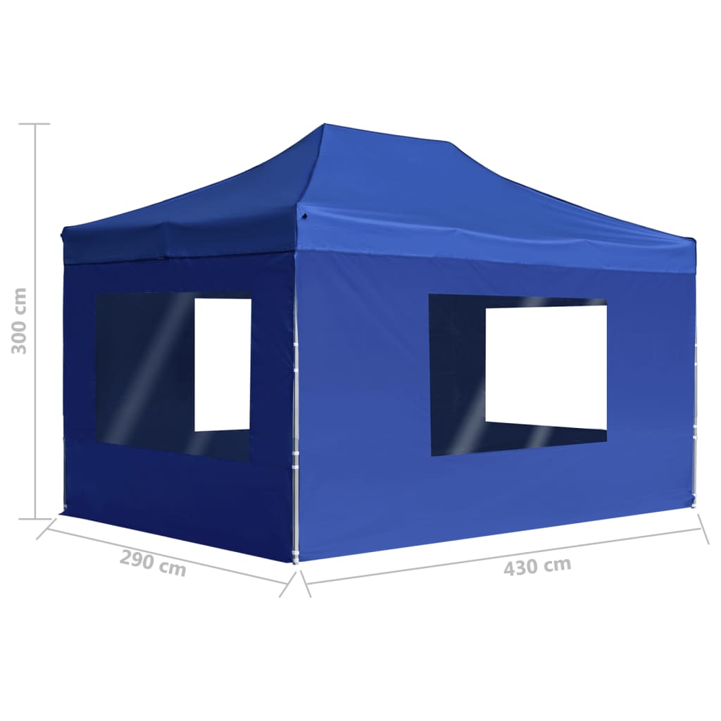 Partytent inklapbaar met wanden 4,5x3 m aluminium