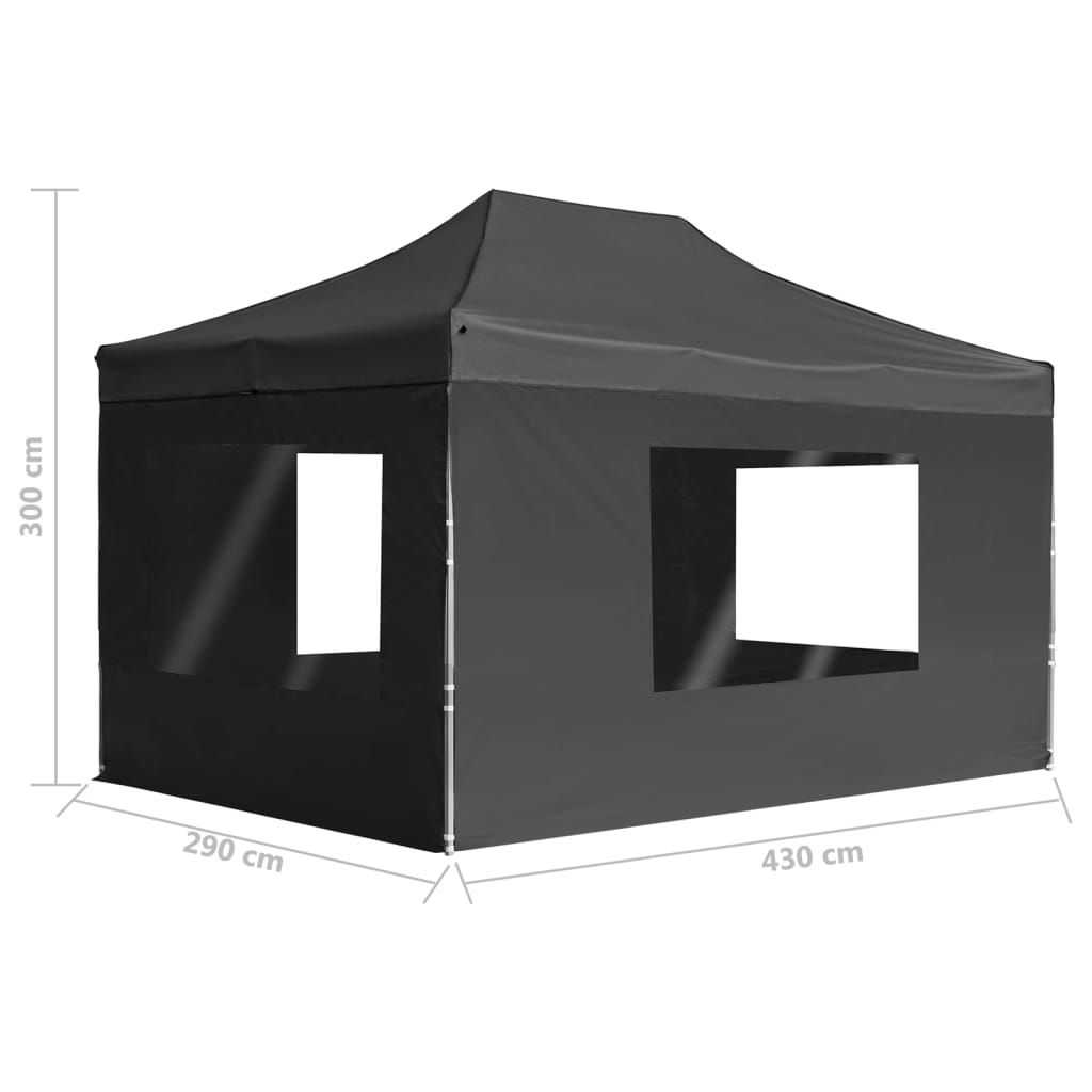 Partytent inklapbaar met wanden 4,5x3 m aluminium