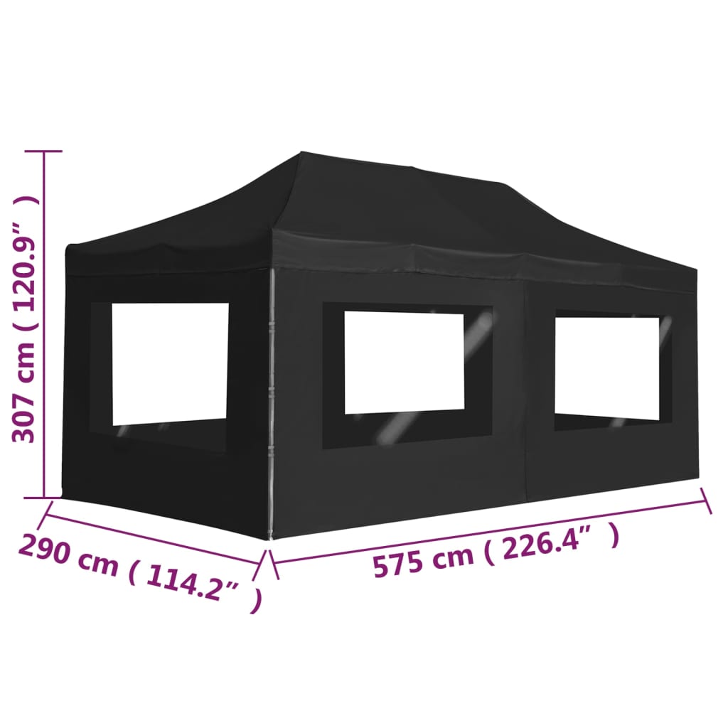 Partytent inklapbaar met wanden 4,5x3 m aluminium