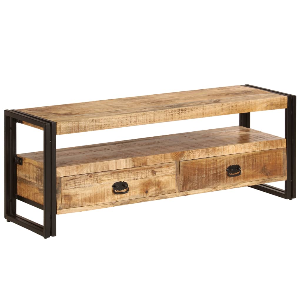 Meuble TV 120x35x45 cm en bois de manguier massif