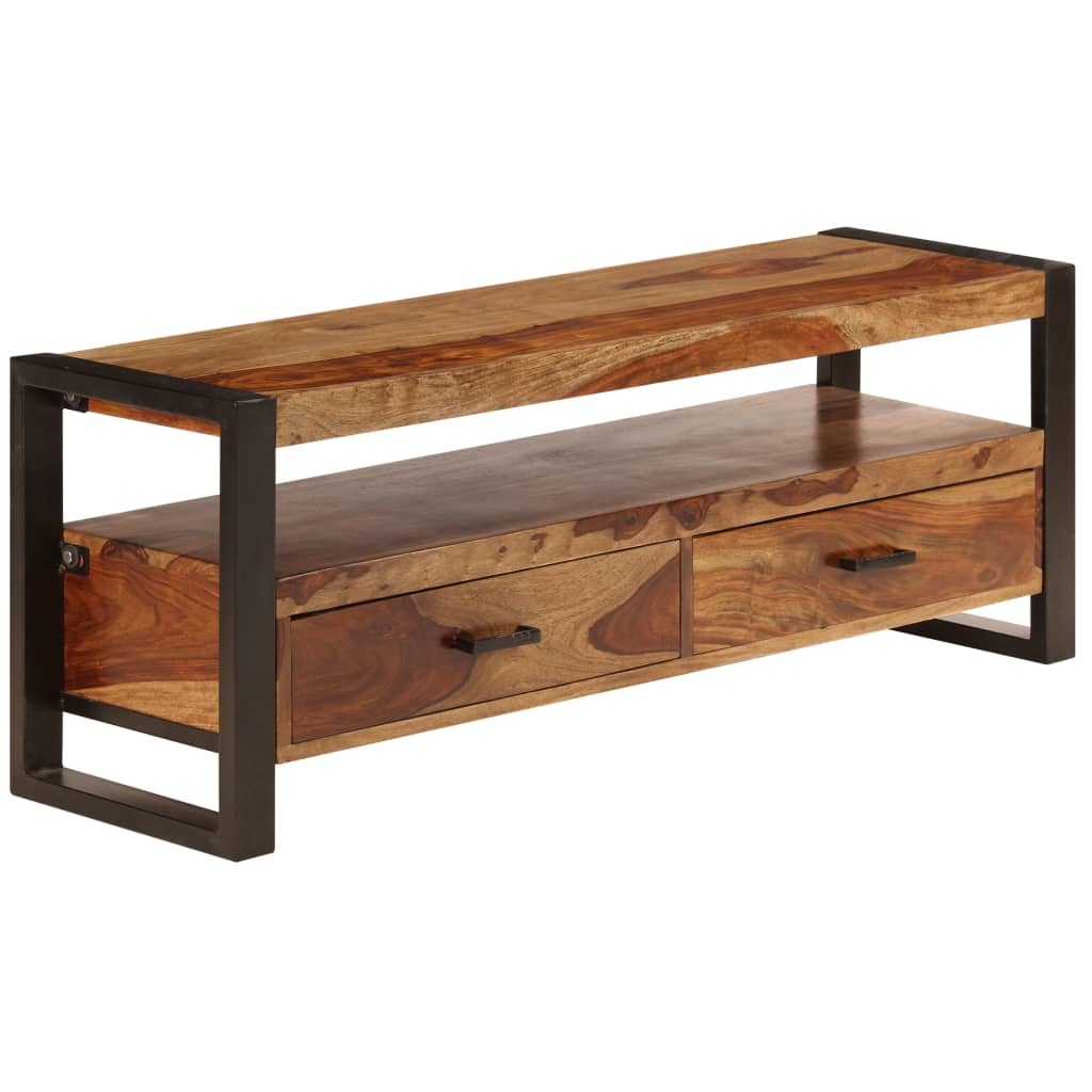 Meuble TV 120x35x45 cm en bois finition couleur miel