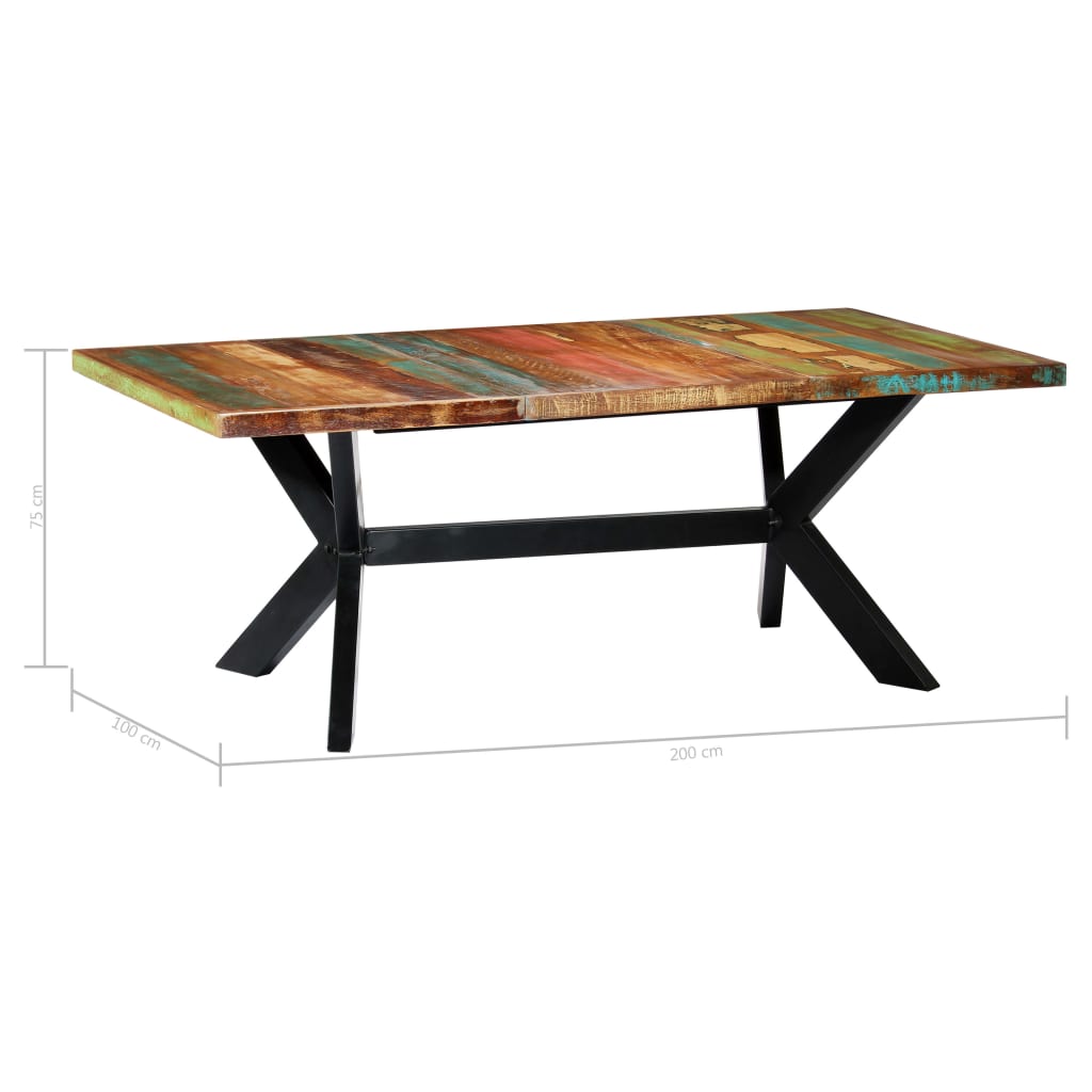 Table à manger 200x100x75 cm en bois de manguier massif