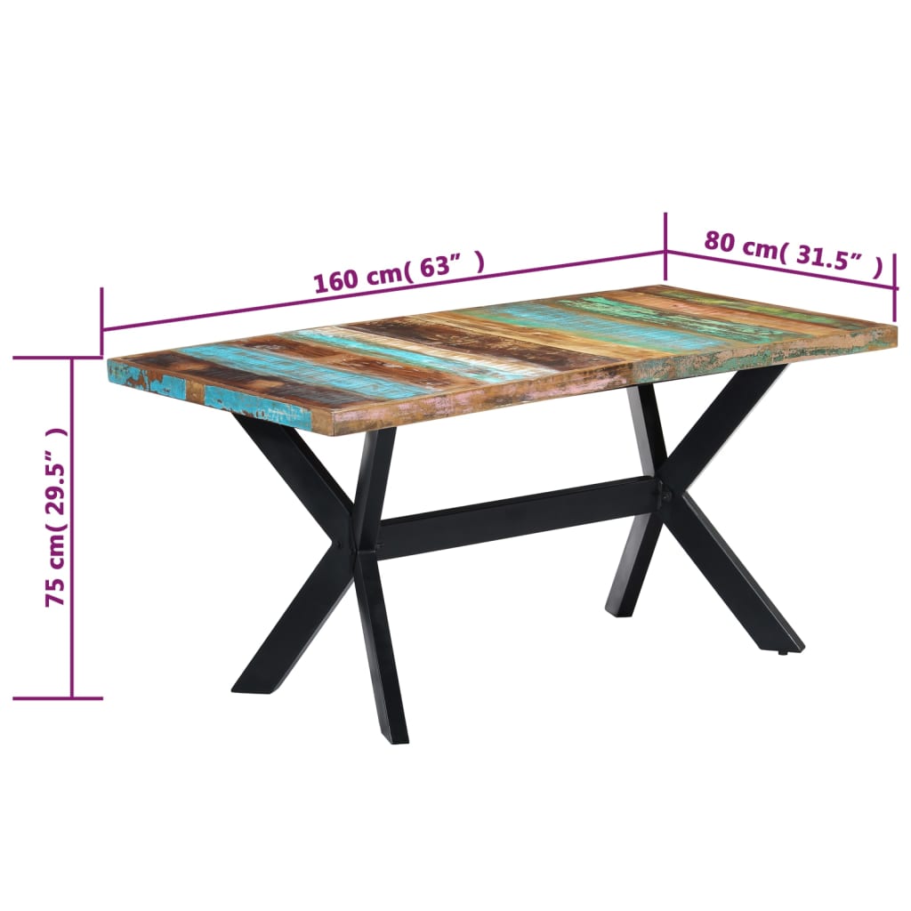 Table à manger 200x100x75 cm en bois de manguier massif