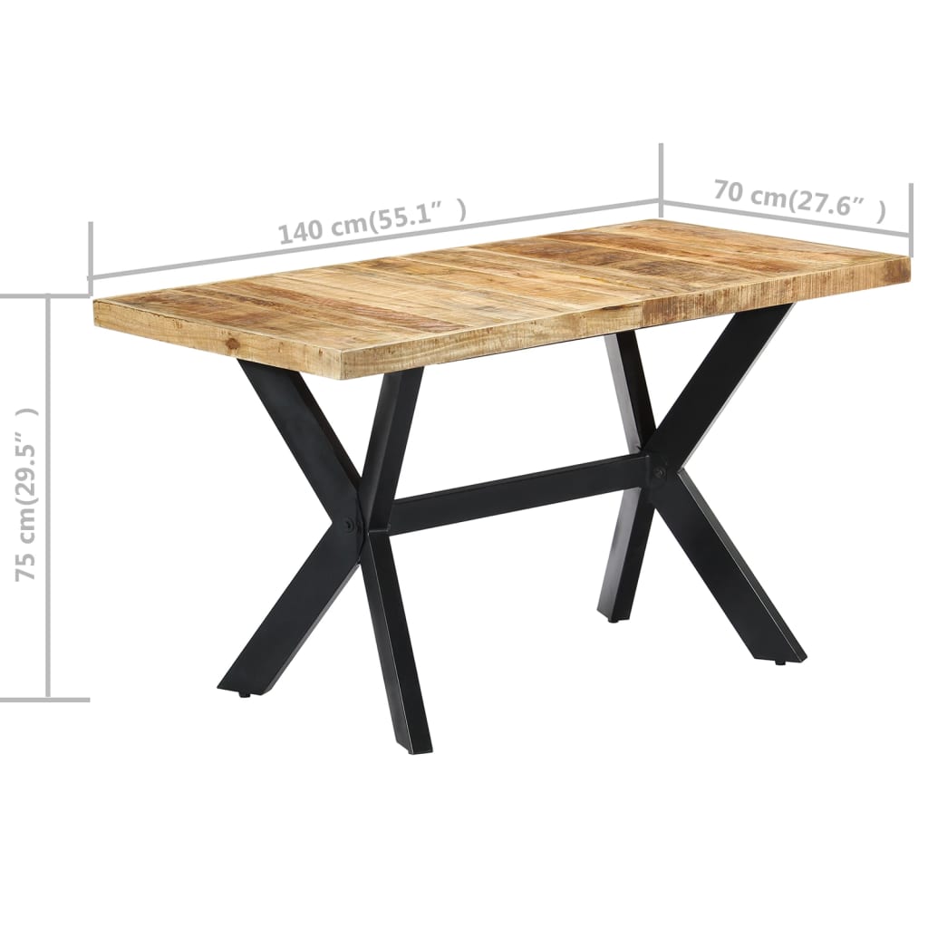 Table à manger 200x100x75 cm en bois de manguier massif