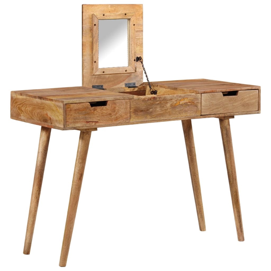 Coiffeuse avec miroir 112x45x76 cm bois massif recyclé