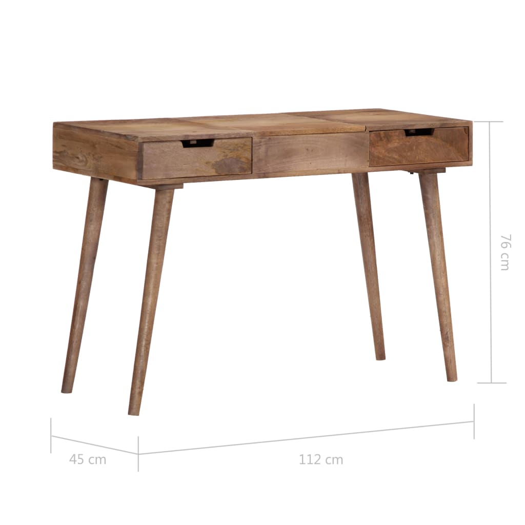 Kaptafel met spiegel 112x45x76 cm massief gerecycled hout