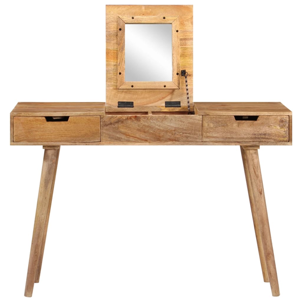 Coiffeuse avec miroir 112x45x76 cm bois massif recyclé