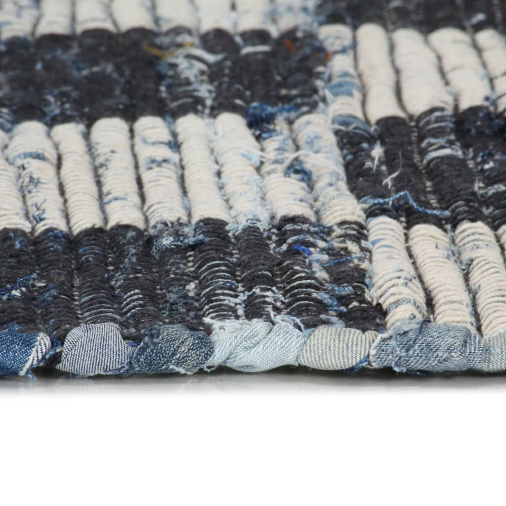 Vloerkleed chindi handgeweven 120x170 cm denim