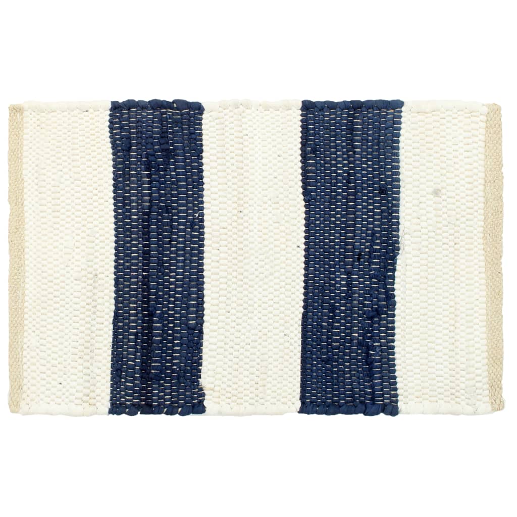 Placemats 6 st chindi gestreept 30x45 cm blauw en wit